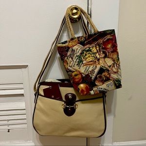 Vintage Fall Shoulder Bag with BONUS FALL PRINT SACK! Cottage Core Dream.